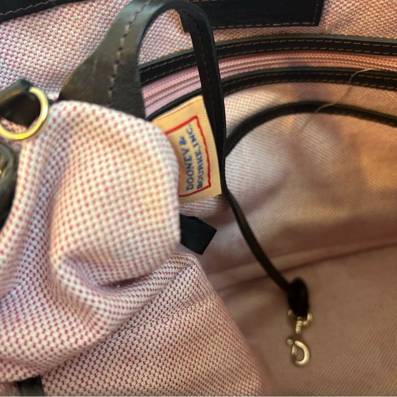 Dooney & Bourke Croc Embossed Leather Tassel Tote Handbag Cognac Brown - Picture 13 of 13